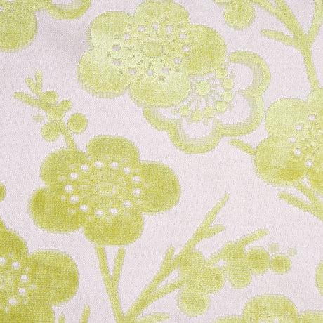 Citron/Beige Floral Chenille