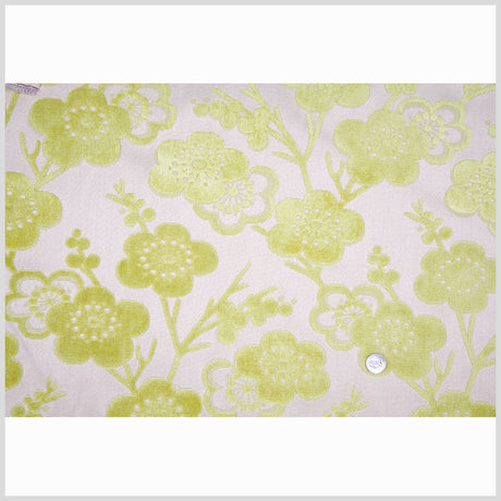 Citron/Beige Floral Chenille