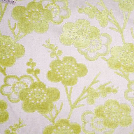 Citron/Beige Floral Chenille
