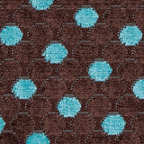 Mocha/Teal Polka Dots Chenille