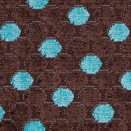 Mocha/Teal Polka Dots Chenille