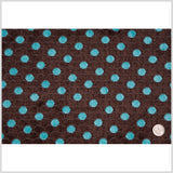 Mocha/Teal Polka Dots Chenille