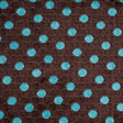 Mocha/Teal Polka Dots Chenille