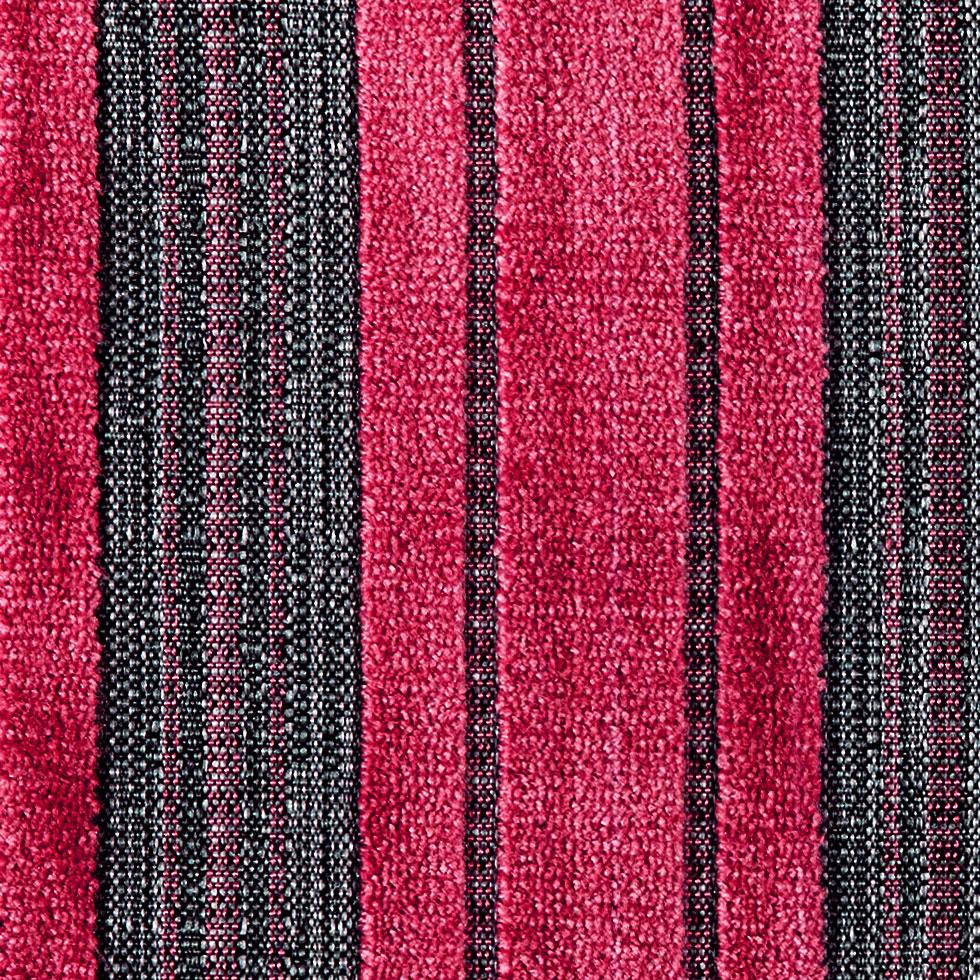 Roja Red/Heather Gray Stripes Chenille