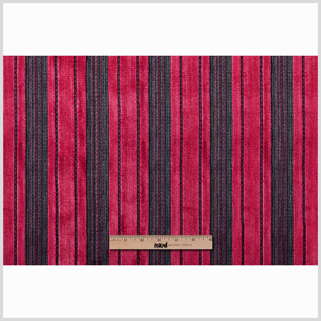 Roja Red/Heather Gray Stripes Chenille