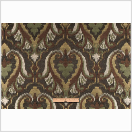 Chocolate/Black-Brown/Moss/Ivory/Victorian Gold Damask Woven