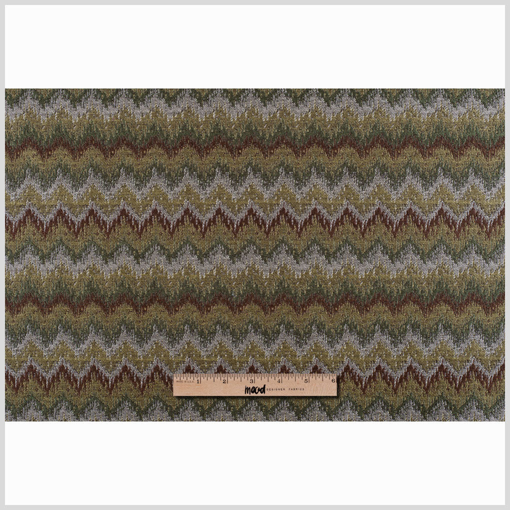 Chocolate/Black-Brown/Moss/Ivory/Victorian Gold Zig Zag Woven