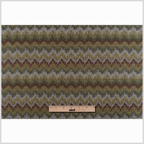 Chocolate/Black-Brown/Moss/Ivory/Victorian Gold Zig Zag Woven
