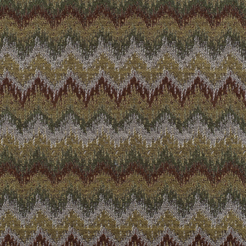 Chocolate/Black-Brown/Moss/Ivory/Victorian Gold Zig Zag Woven