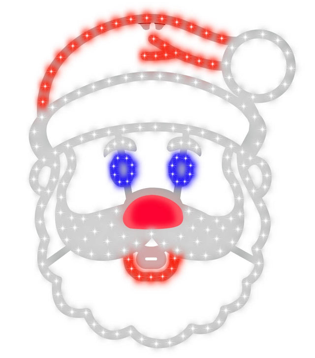 16" Hi-Vibrant "Singing Santa" - Twinkling Red/Blue/Pure White 203 Lights