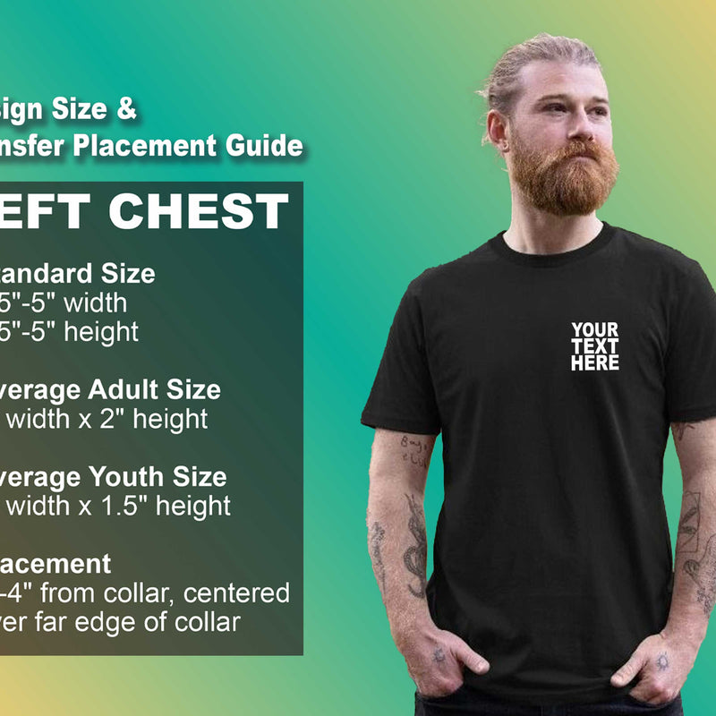 Pack: 12 Fast Custom T-Shirts – Add Your Photo, Text, or Artwork Print (Left Chest - Black)