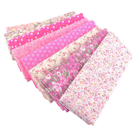Teramila 8PCS Pack Square Multicolor Printed Cotton Fabric For Sewing Quilt Cloth Needlework Plaid Handicraft Material Patchwork