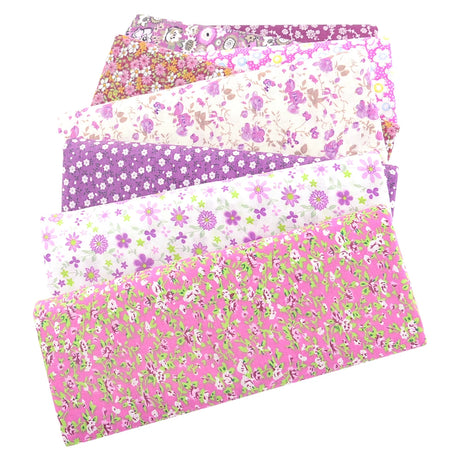 Teramila 8PCS Pack Square Multicolor Printed Cotton Fabric For Sewing Quilt Cloth Needlework Plaid Handicraft Material Patchwork