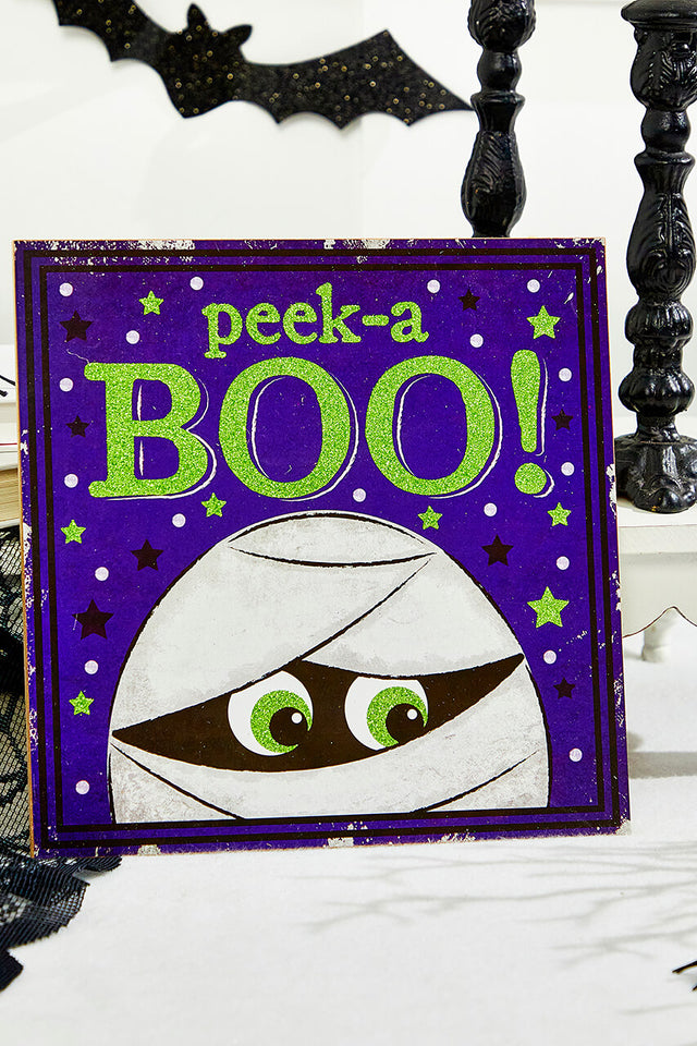 10" Glitter Peek-A Boo Mummy Sign