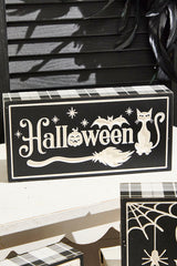 7.8" Wood Halloween Design Engraved Block