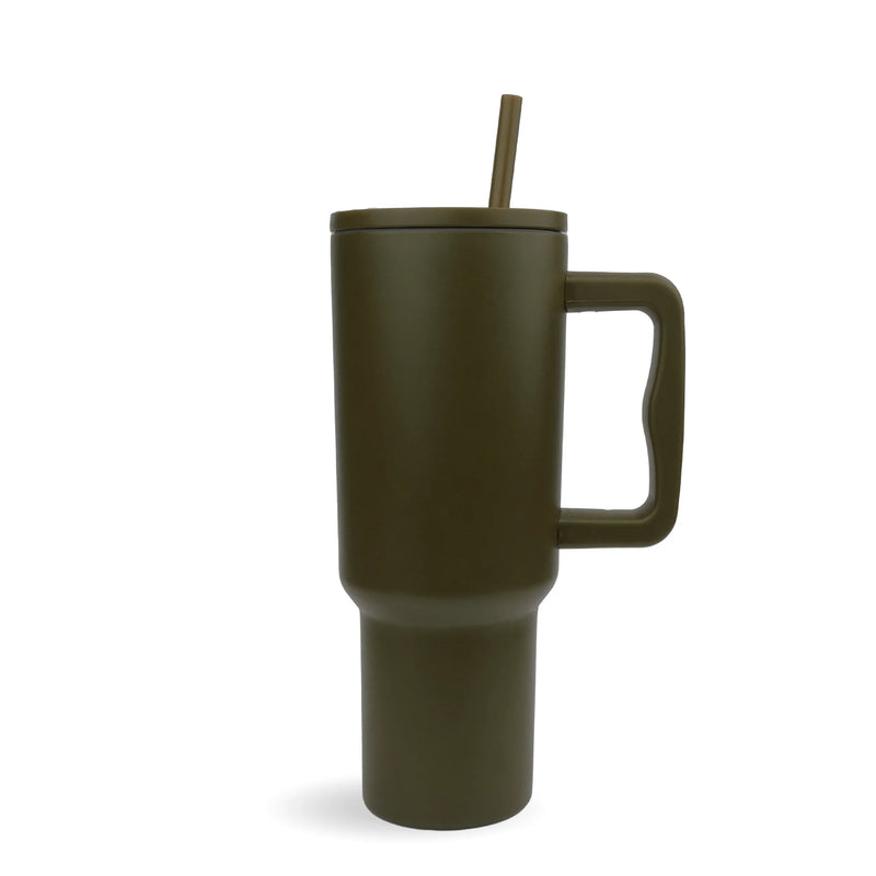 40 oz Handled Tumbler Modern II  Matte - Army Green