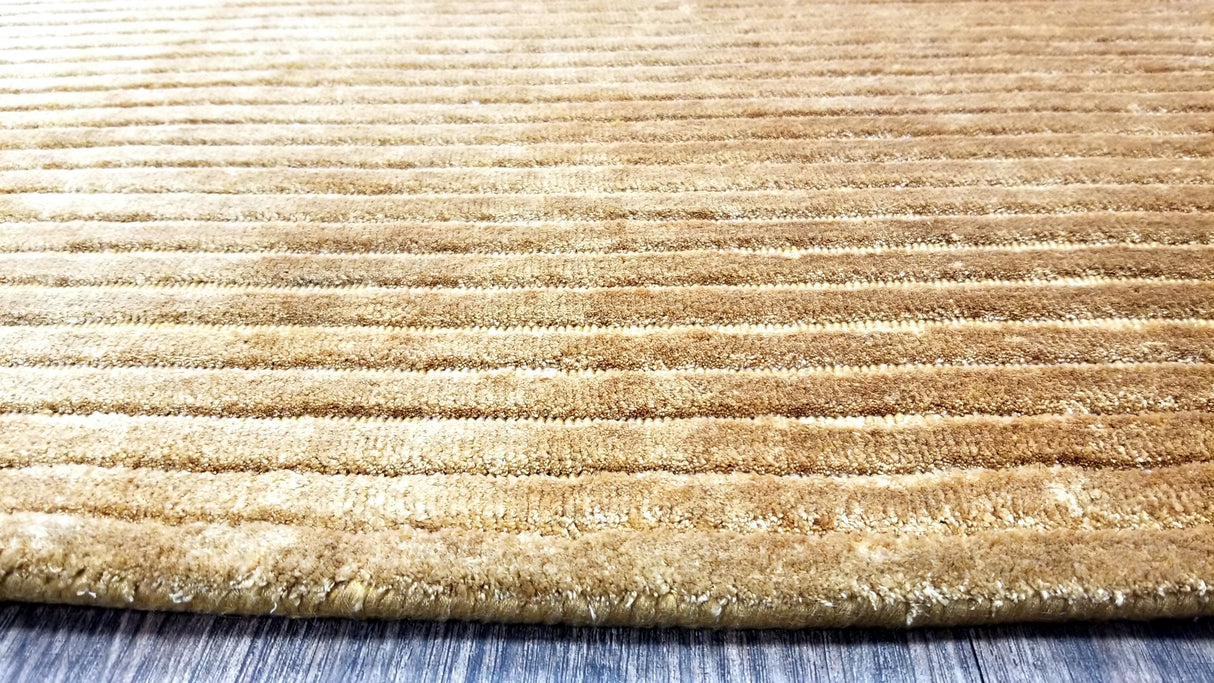 Handloom Viscose Yarn Area Rug - Hand-Made Hand Knotted, Brown, 8' X 10' And 8' 9" X 12' (1 Piece)