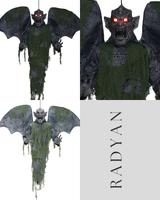 Hanging Gargoyle Prop Halloween Decoration With Led Eyes 40 Inch