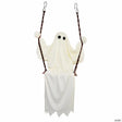 Hanging White Ghost Figure on a Swing Halloween Decoration