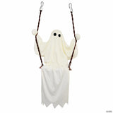 Hanging White Ghost Figure on a Swing Halloween Decoration