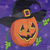 Happy Halloween Pumpkin in a Witch Hat Outdoor House Flag 28" x 40"