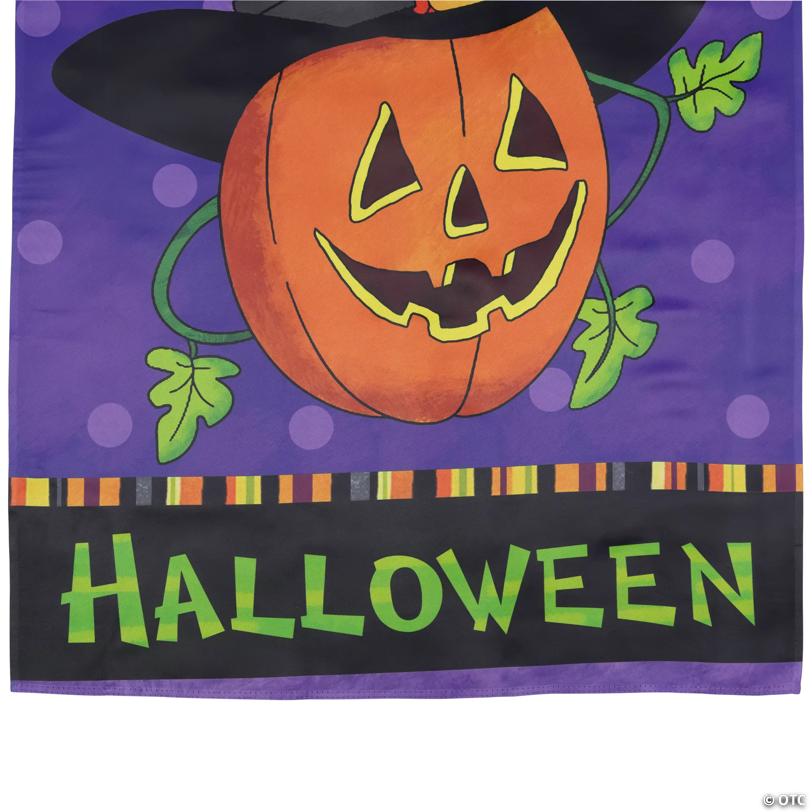 Happy Halloween Pumpkin in a Witch Hat Outdoor House Flag 28" x 40"
