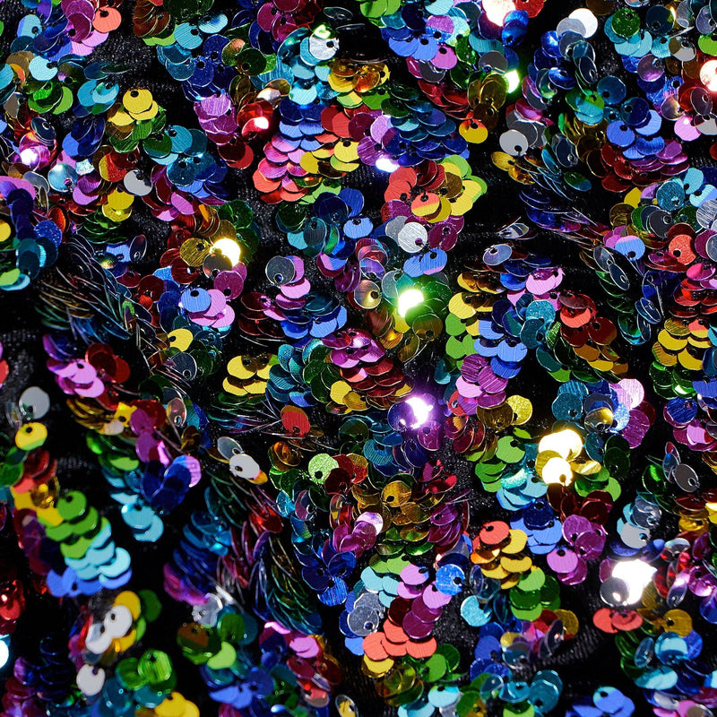 Stretch Velvet Sequin Rainbow