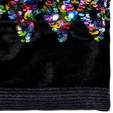 Harley Stretch Velvet Sequin Polyester Velvet Spandex Fabric - Blue, Embroidered Sequins, 60" Cut Width, 46/47" Usable Width (1 Yard)