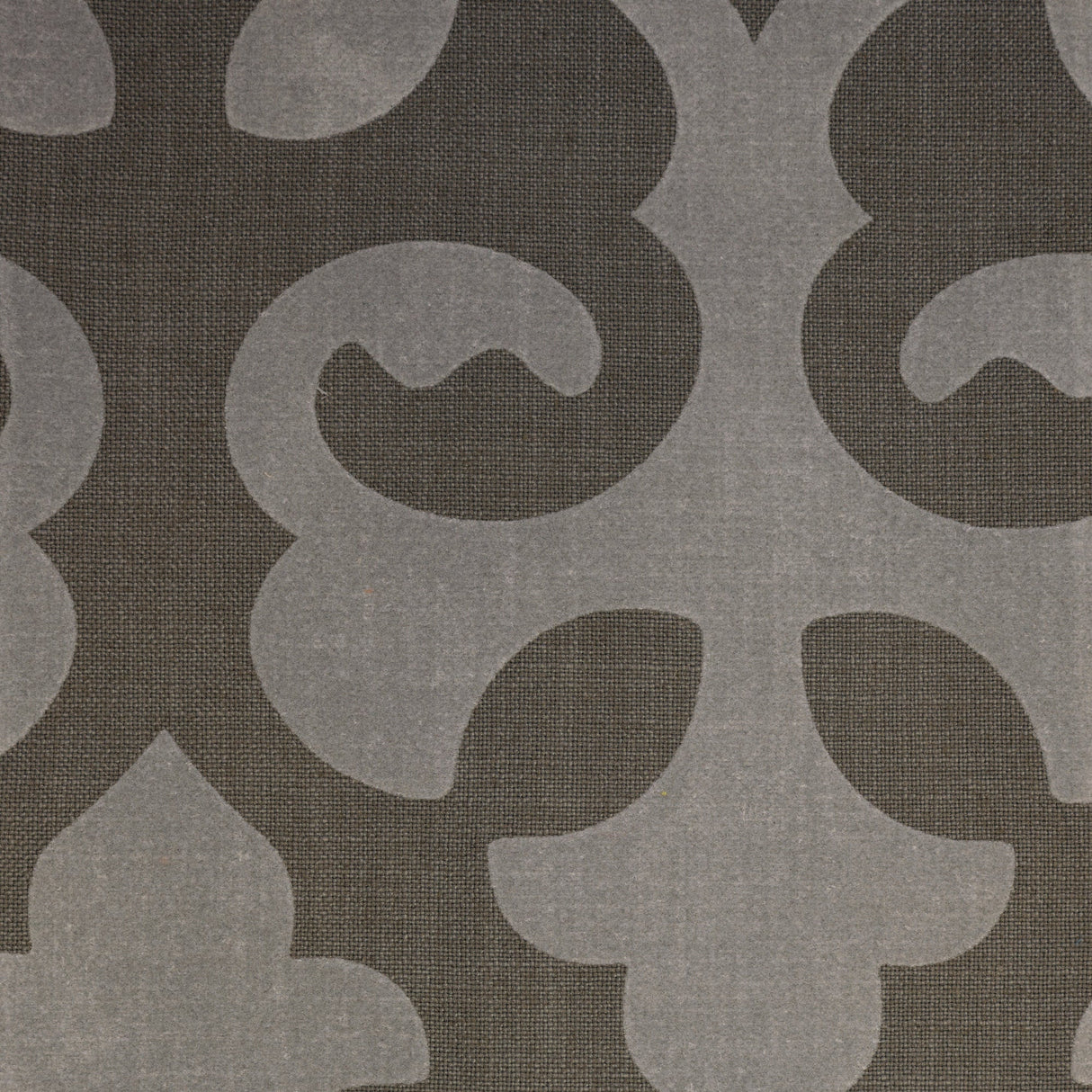 Linen Blend Flock Print Burlap Upholstery Fabric