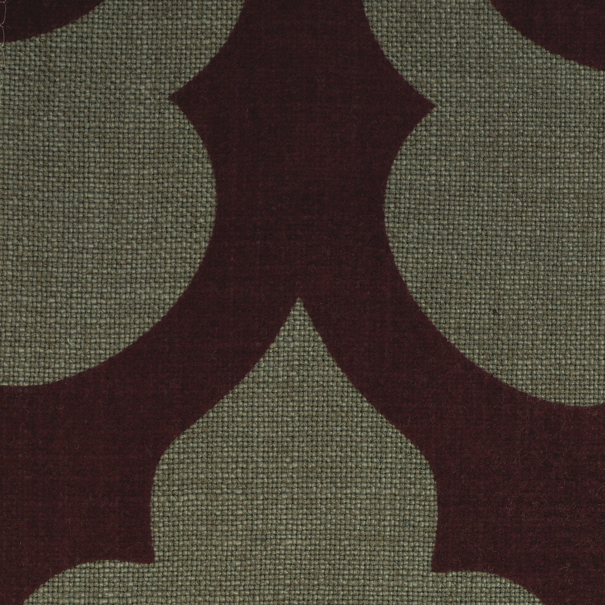 Linen Blend Flock Print Burlap Upholstery Fabric