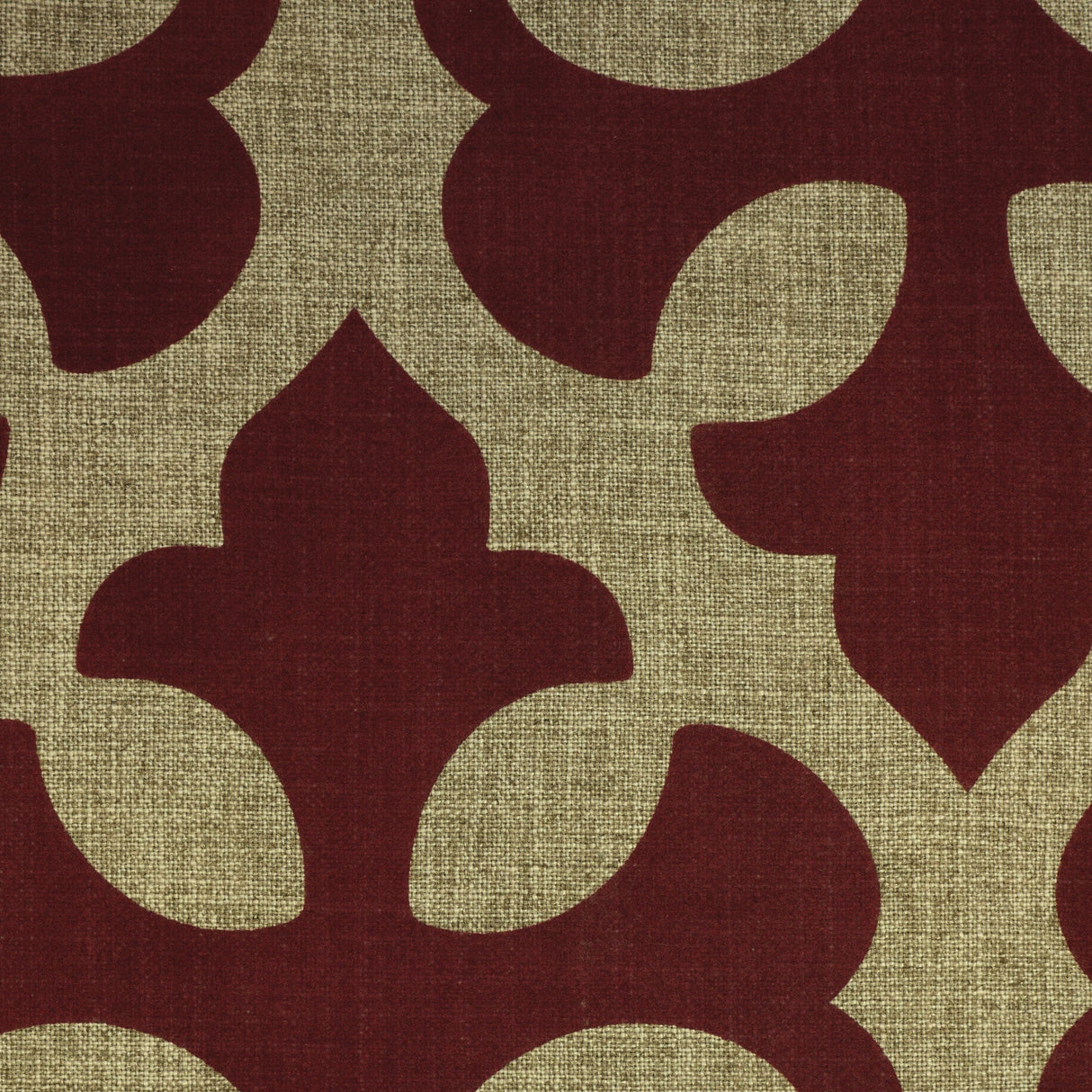 Linen Blend Flock Print Burlap Upholstery Fabric