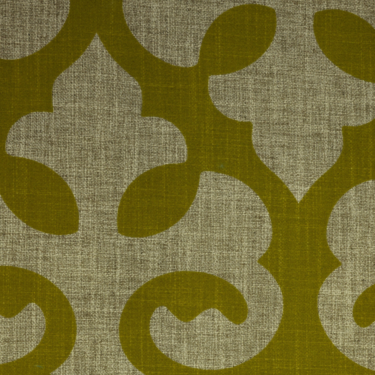 Linen Blend Flock Print Burlap Upholstery Fabric