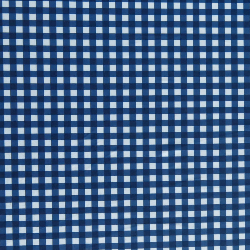 Swim Knit Poly Spandex Gingham Blue