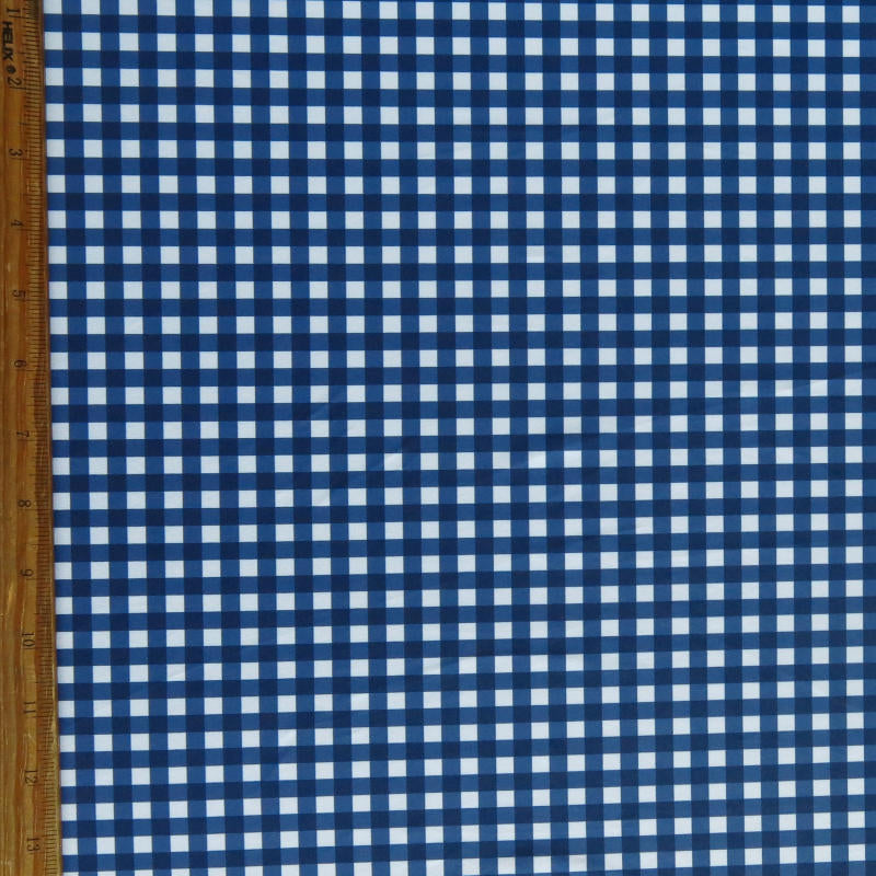 Swim Knit Poly Spandex Gingham Blue
