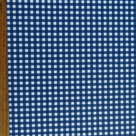 Swim Knit Poly Spandex Gingham Blue