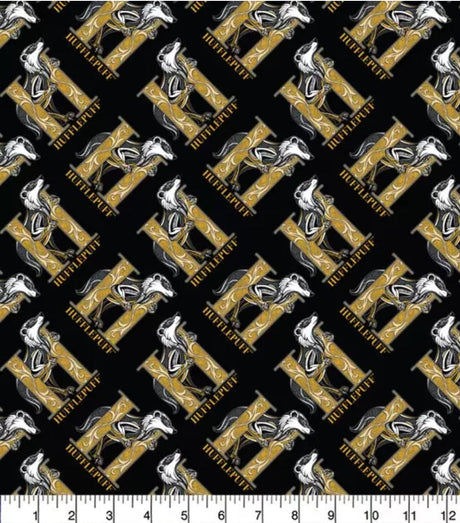 Quilting Cotton Harry Potter Art Deco Ravenclaw Slytherin Hufflepuff Gryffindor