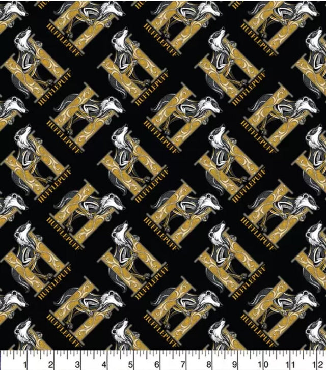 Quilting Cotton Harry Potter Art Deco Ravenclaw Slytherin Hufflepuff Gryffindor
