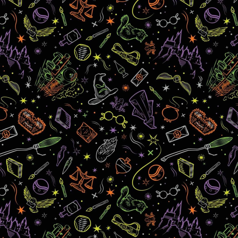 Quilting Cotton Harry Potter Black Halloween Artifacts Toss