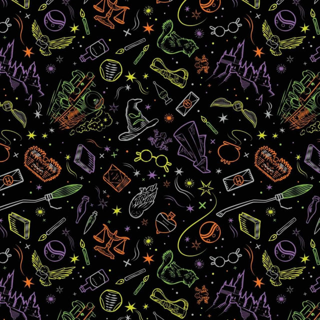 Quilting Cotton Harry Potter Black Halloween Artifacts Toss