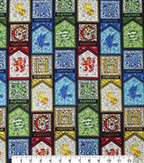Quilting Cotton Harry Potter Stained Glass Houses