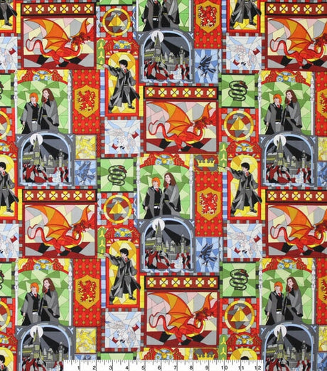 Quilting Cotton Harry Potter Stained Glass Windows