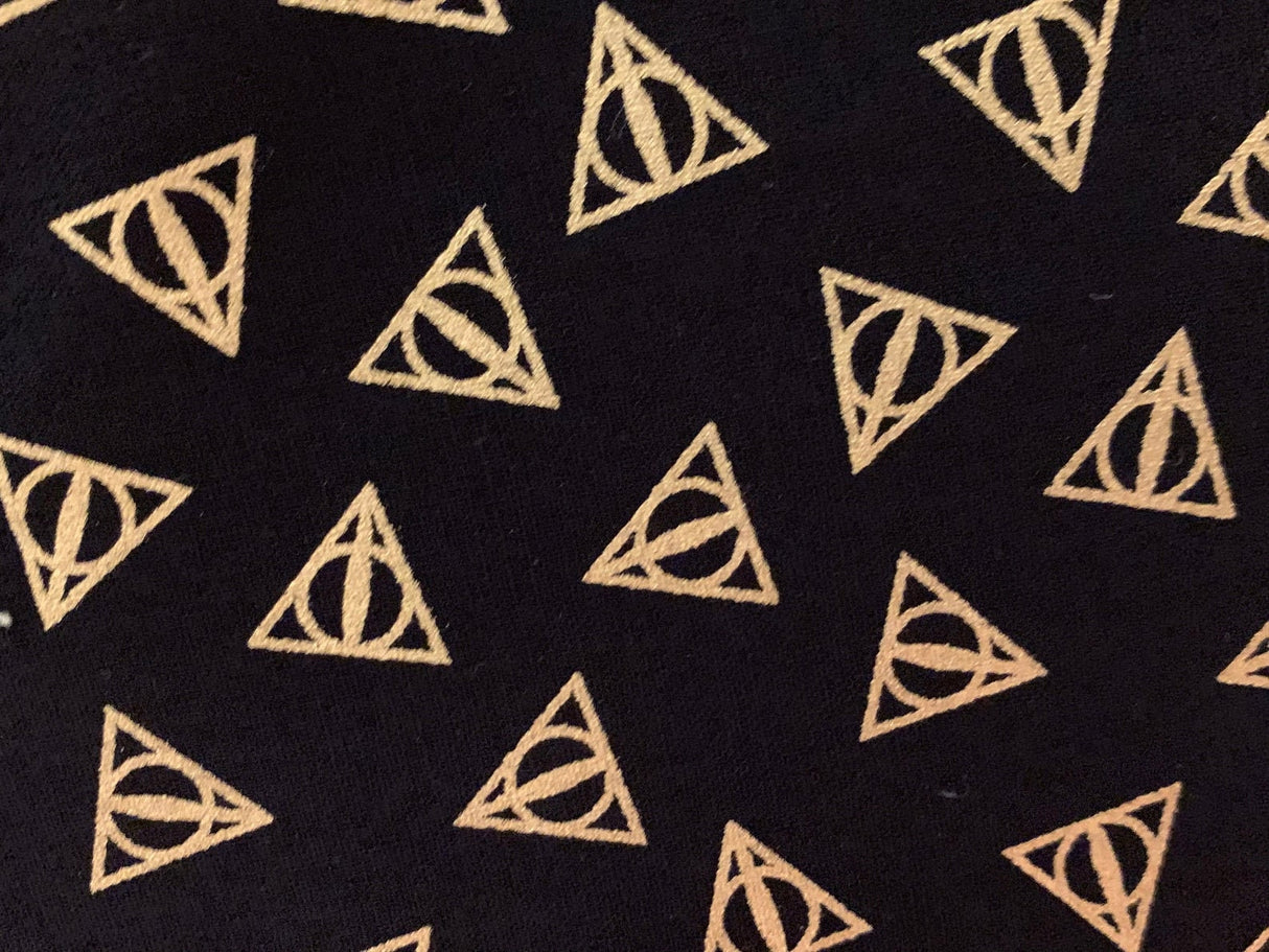 Quilting Cotton Harry Potter Deathly Hallows Gold Metallic