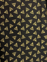 Quilting Cotton Harry Potter Deathly Hallows Gold Metallic