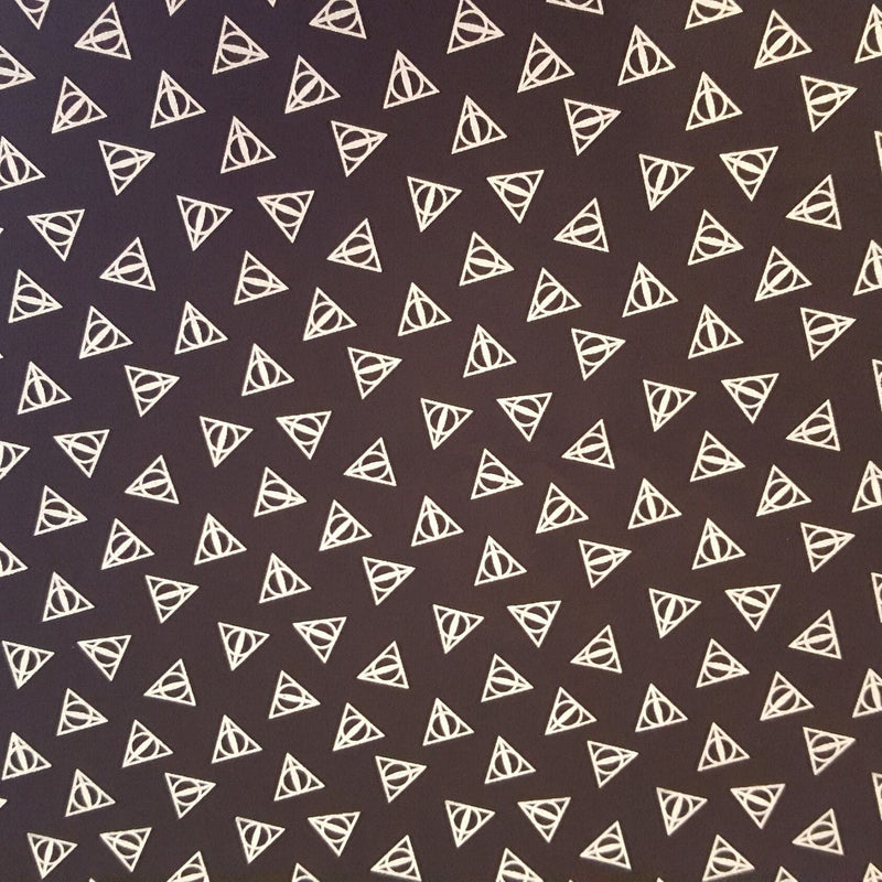 Quilting Cotton Harry Potter Deathly Hallows Silver Metallic