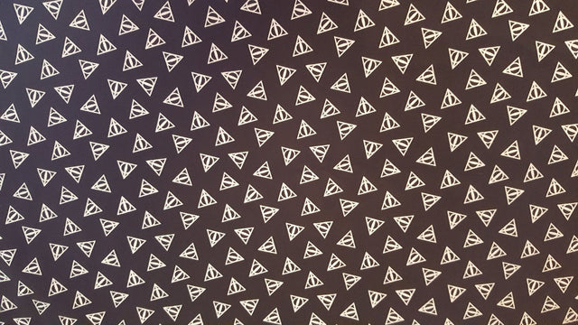 Quilting Cotton Harry Potter Deathly Hallows Silver Metallic