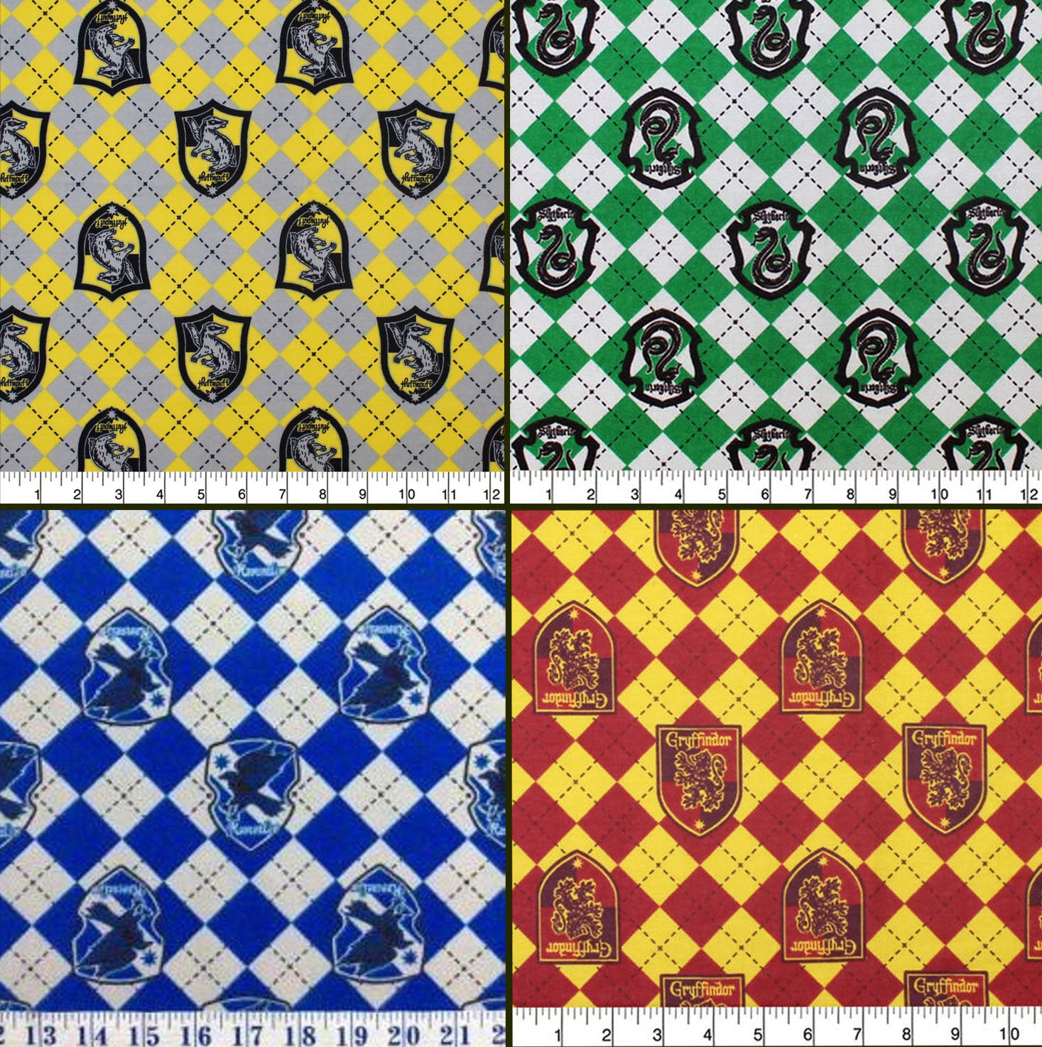 Flannel Fabric Harry Potter Argyle Houses