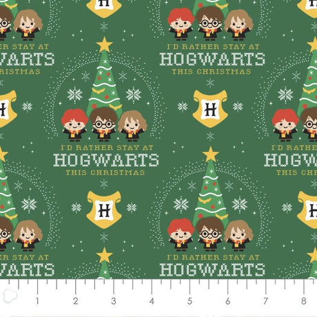 Quilting Cotton Harry Potter Hogwarts Holiday Christmas Fabric