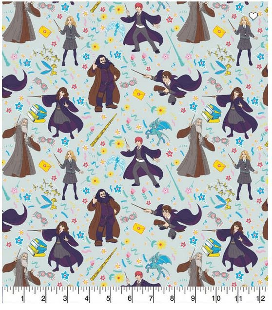 Quilting Cotton Harry Potter Magic Wand Toss 100% Cotton