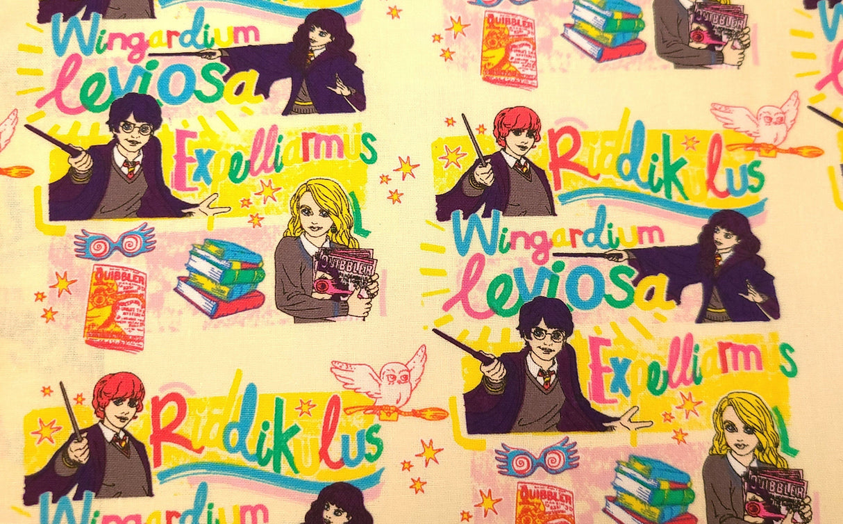 Quilting Cotton Harry Potter Magic Words Toss 100% Cotton