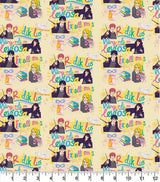 Quilting Cotton Harry Potter Magic Words Toss 100% Cotton